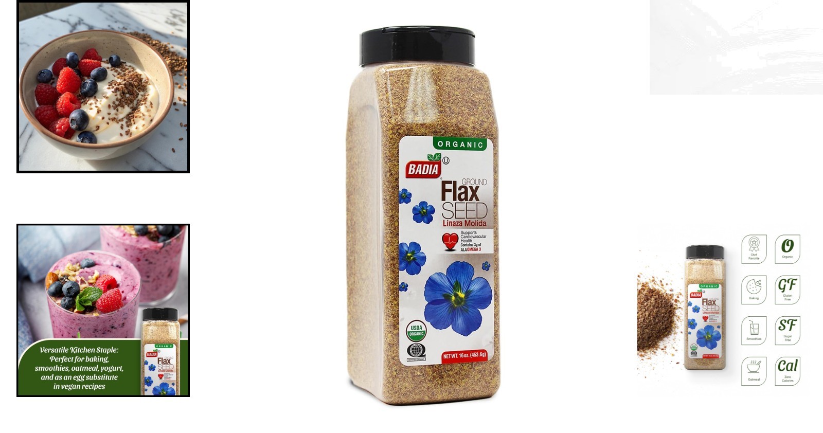 16 oz Organic Ground Flax Seed – Nutrient-Rich Superfood for Baking & Smoothies