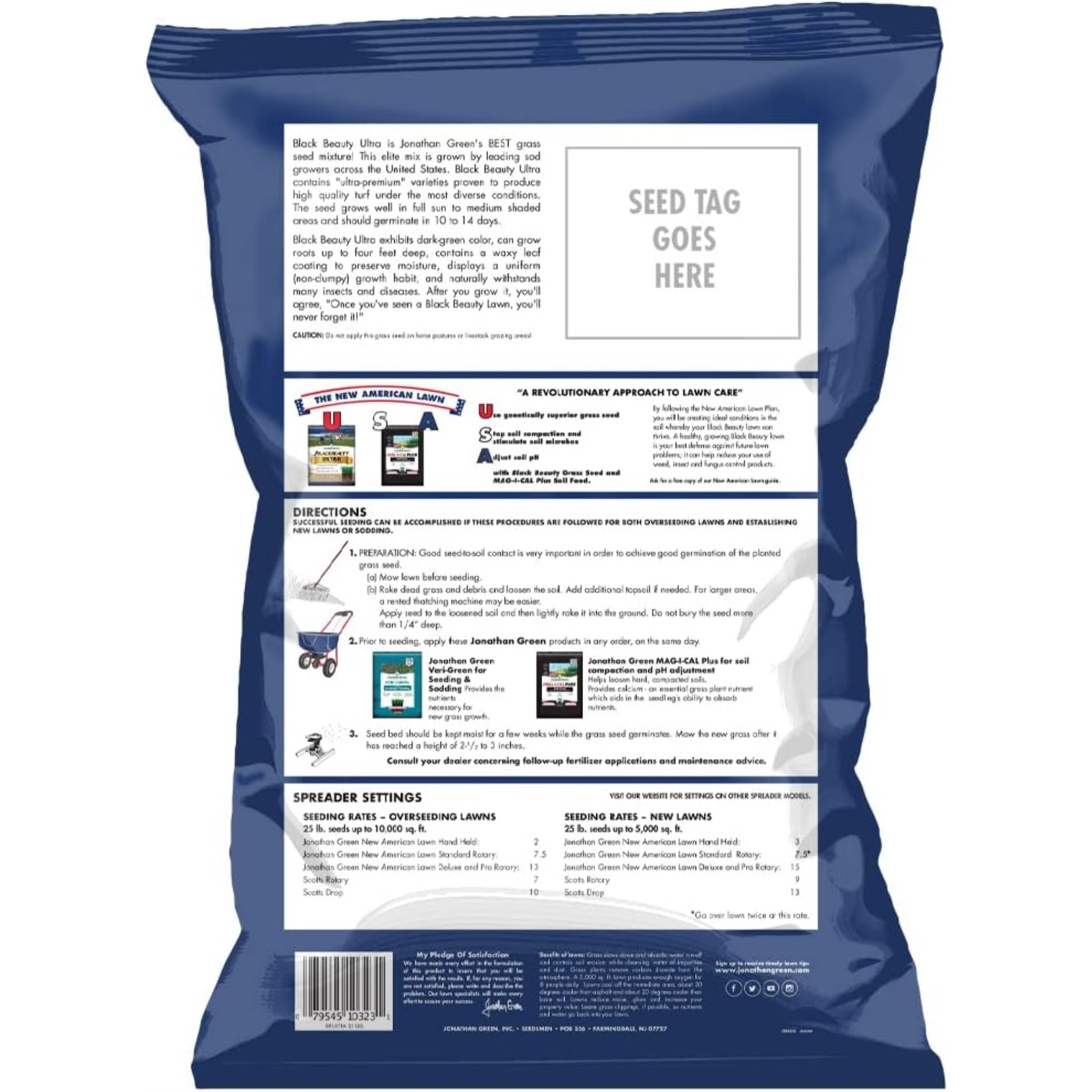 Jonathan Green Black Beauty Ultra Grass Seed, Cool Season Lawn Seed, 25lbs