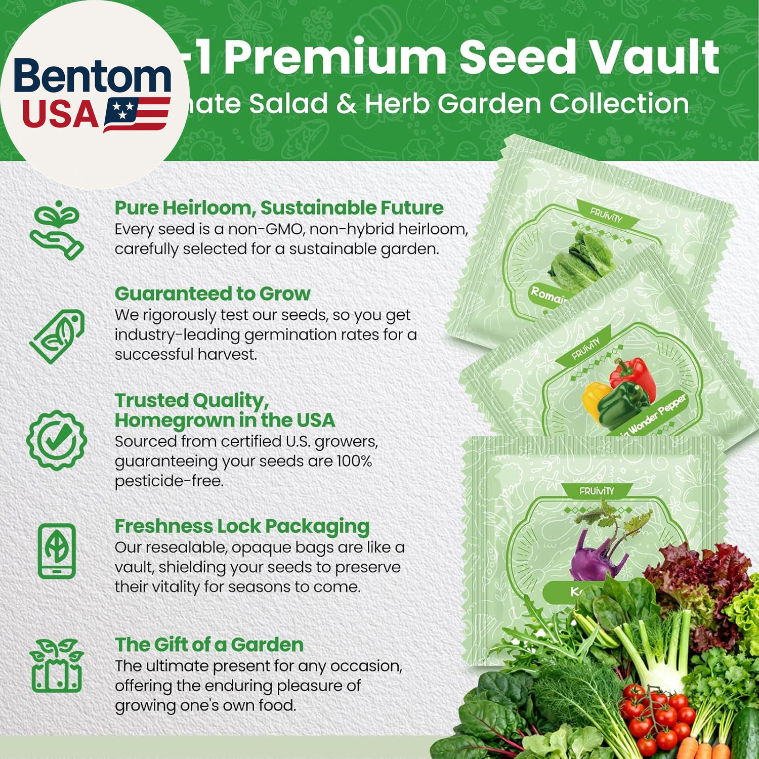 35 Heirloom Seeds Variety Pack – 21000+ Non-Gmo Seeds for Planting Vegetables an