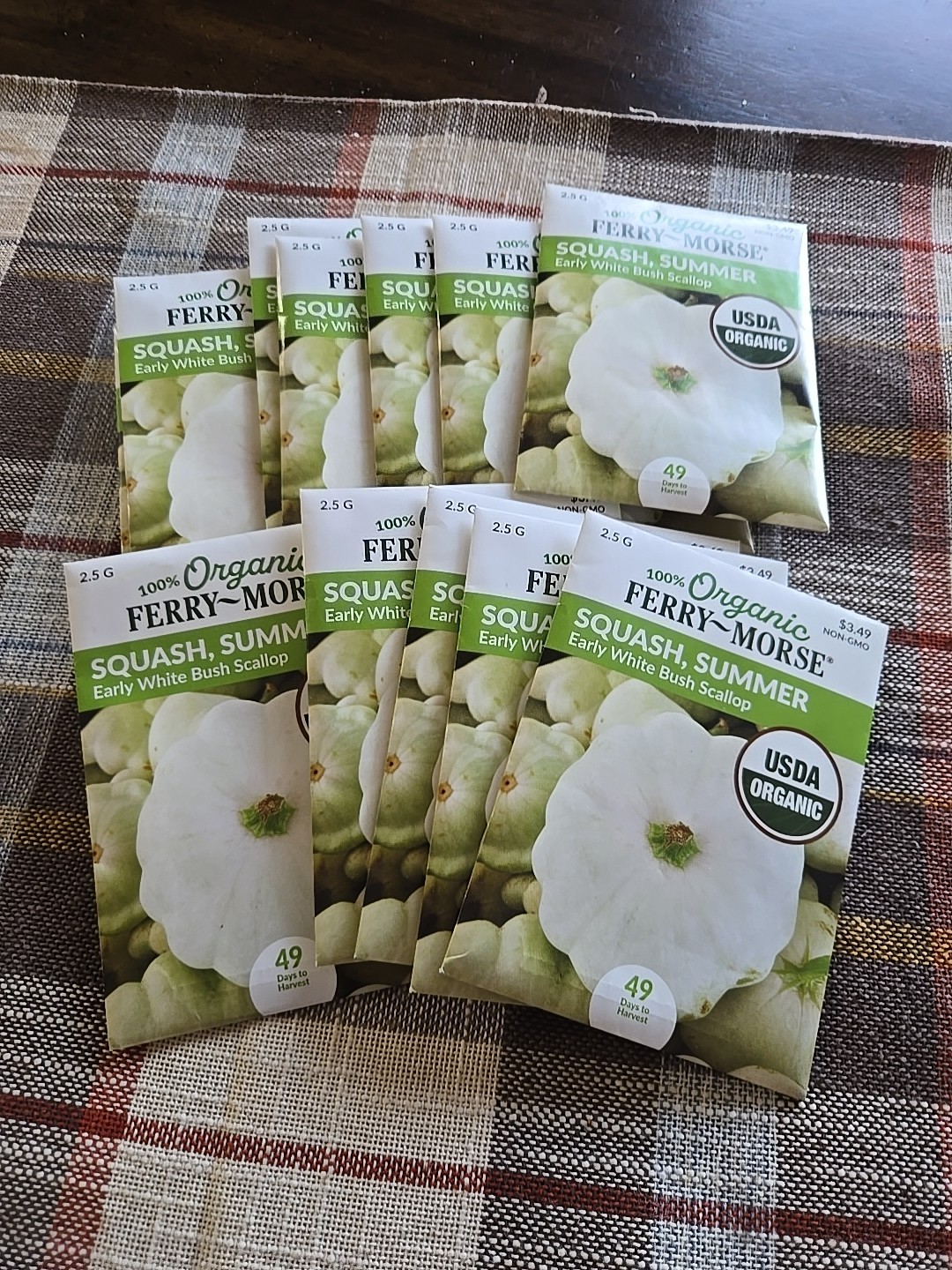 Ferry-Morse 2025 Seed Squas Summer Early White Bush Scallop Organic 2.5 G