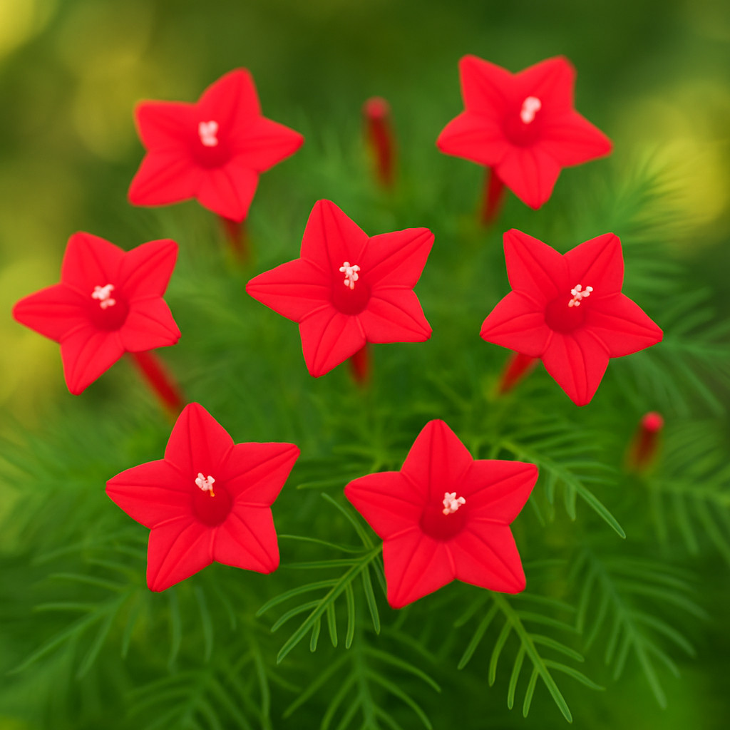 50+ CARDINAL CLIMBER SEEDS HUMMINGBIRD VINE RARE BEES FLOWER BLOOMS TRELLIS USA