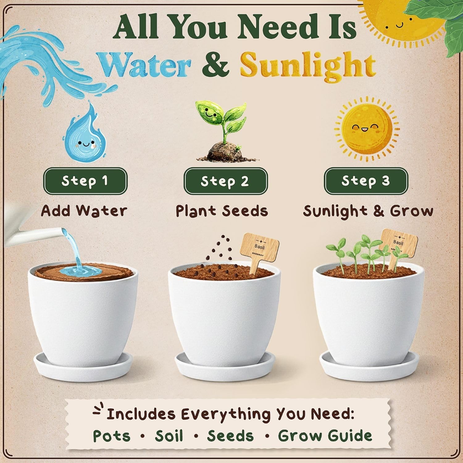 Organic 10 Herb Garden Starter Kit for Planting Indoor or Outdoor, Non-GMO US…