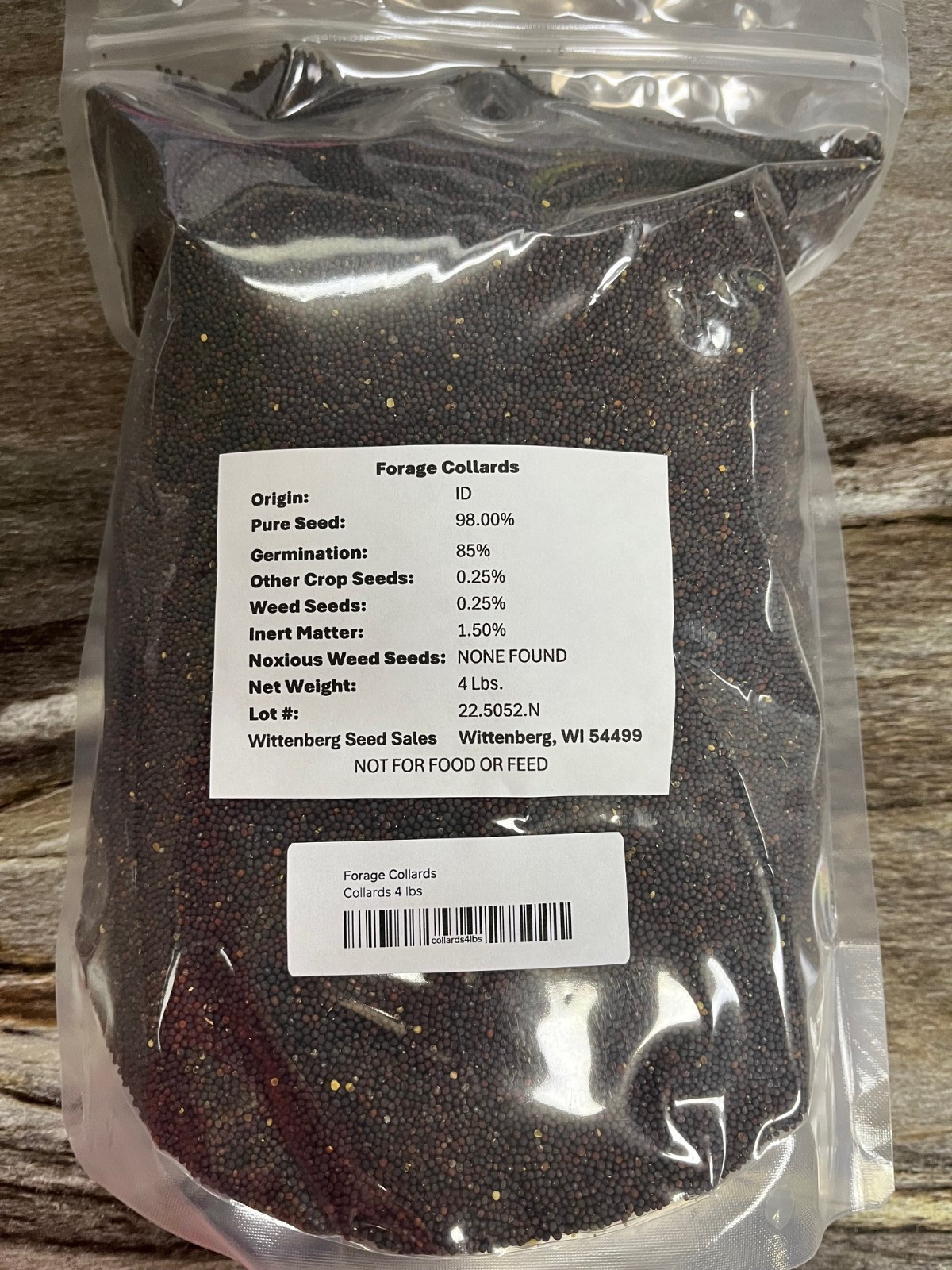4 lbs Forage Collards Seed – Deer Food Polt / Wildlife Seed