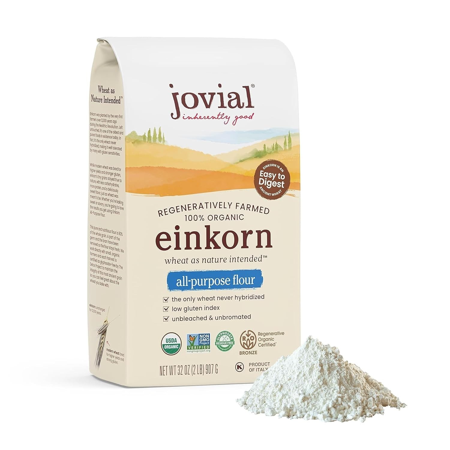 Jovial Organic Einkorn Unbleached All Purpose Flour – 32 Ounce (Pack of 1)