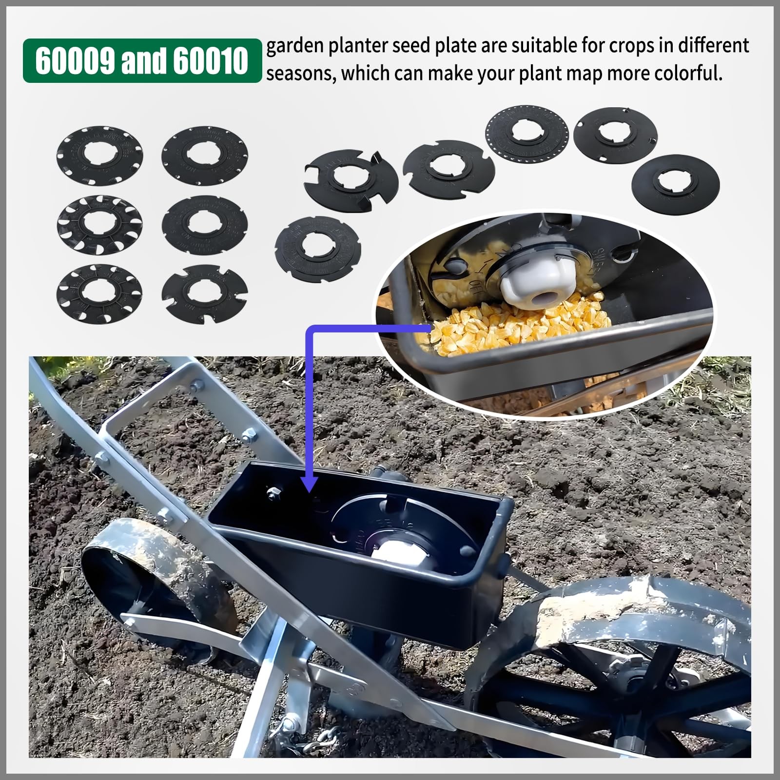 12 Set Seed Plates Compatible with EarthWay 1001-B 10001 Garden Seeder