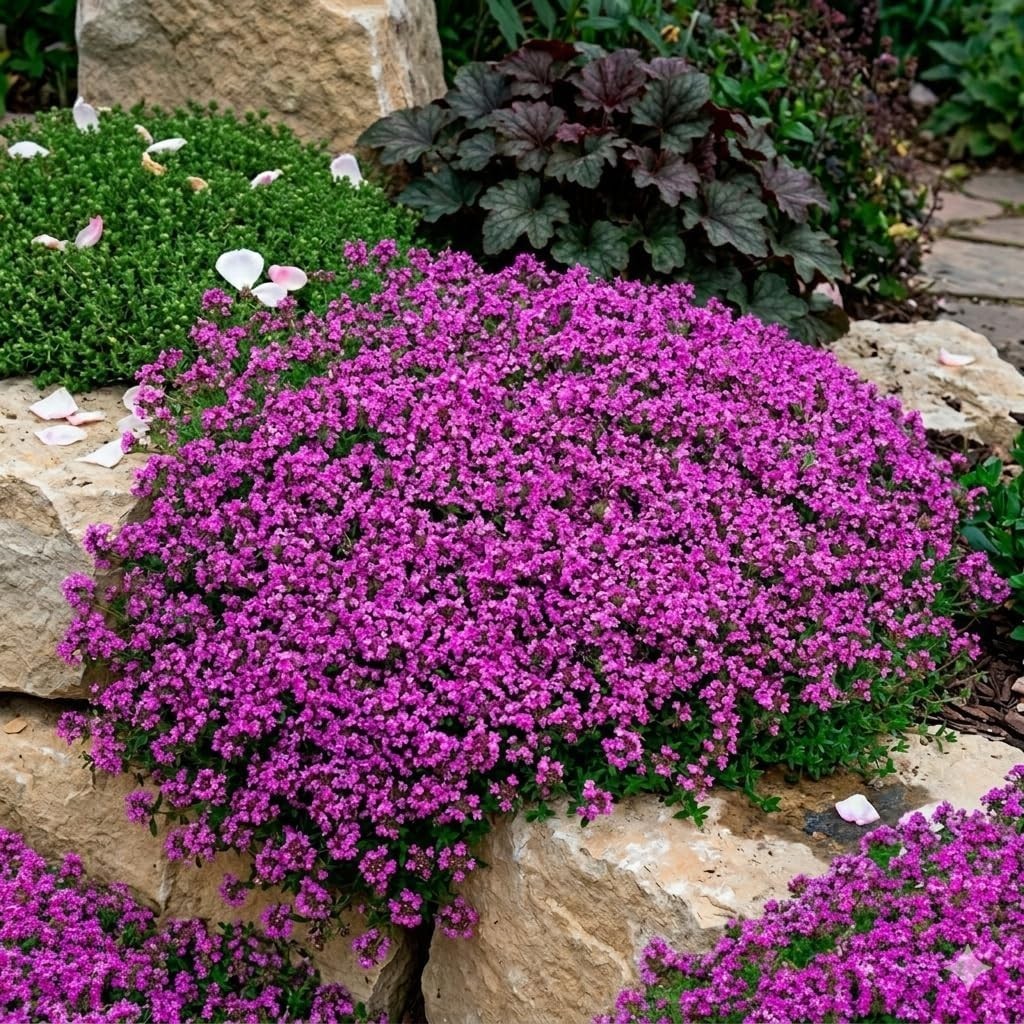 Creeping Thyme Seeds – Dense Ground Cover for Landscaping – 8,000+ Seeds – Ou…