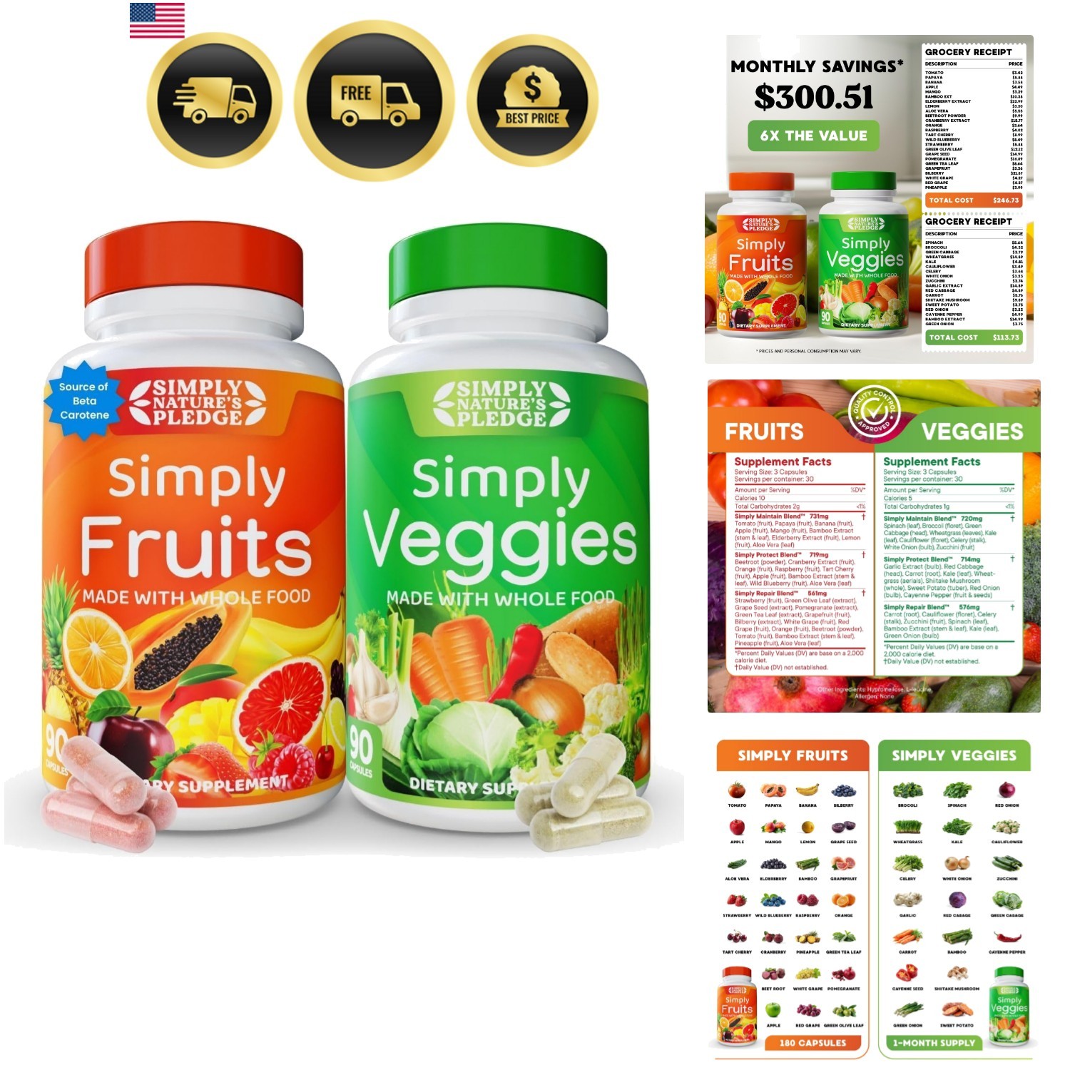 Packed with Over 40 Different Fruits & Vegetables – Made with Whole Food Supe…