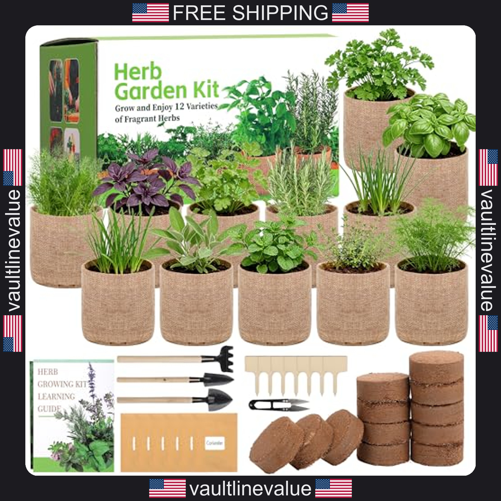 12 herb garden kit indoor herbs seeds growing set gardening gift for women men