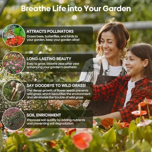 All Perennial Wildflower Seeds Bulk, 1/4 Lb, 100,000+ Seeds, 26 Variety Mix