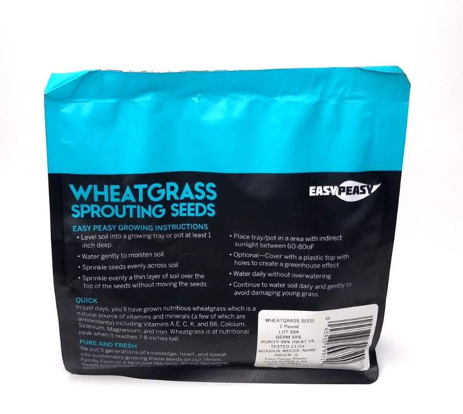 Easy Peasy Wheatgrass Sprouting Seeds, Non GMO All Natural Farm Wheat Grass, USA