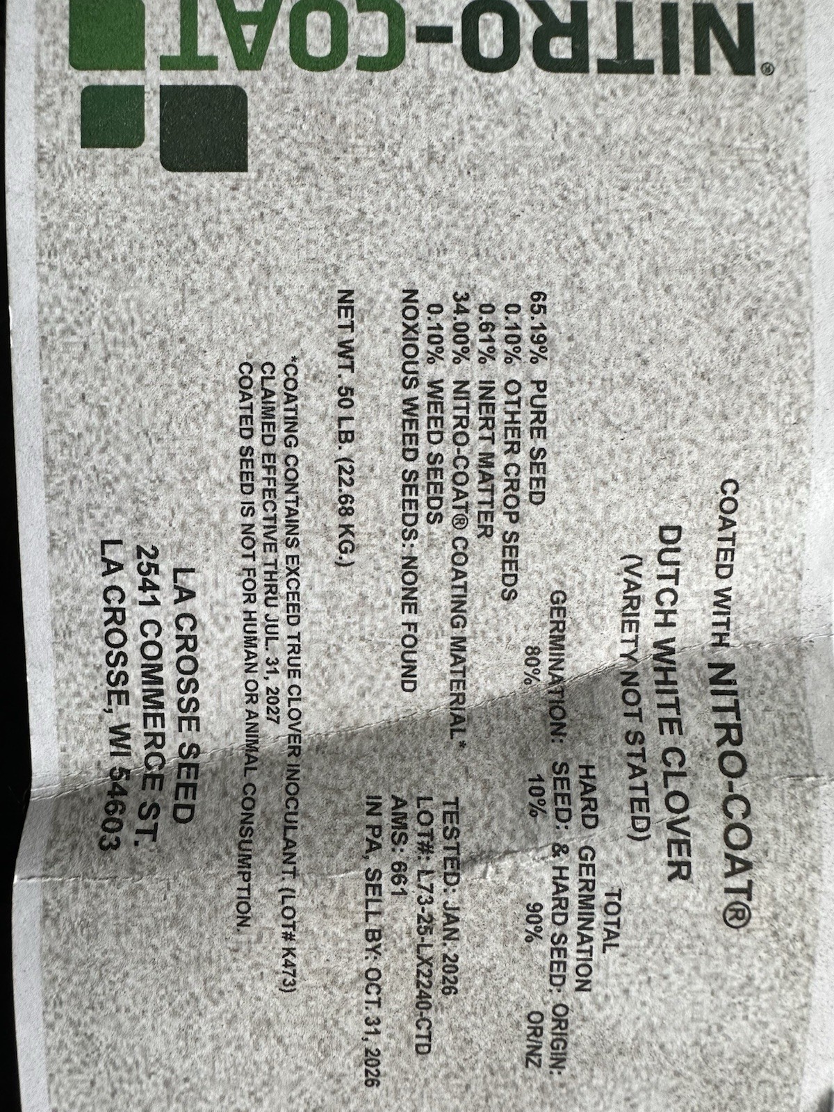 10 LBS White Dutch Clover FOOD PLOT SEED, Deer, Turkey, Wildlife