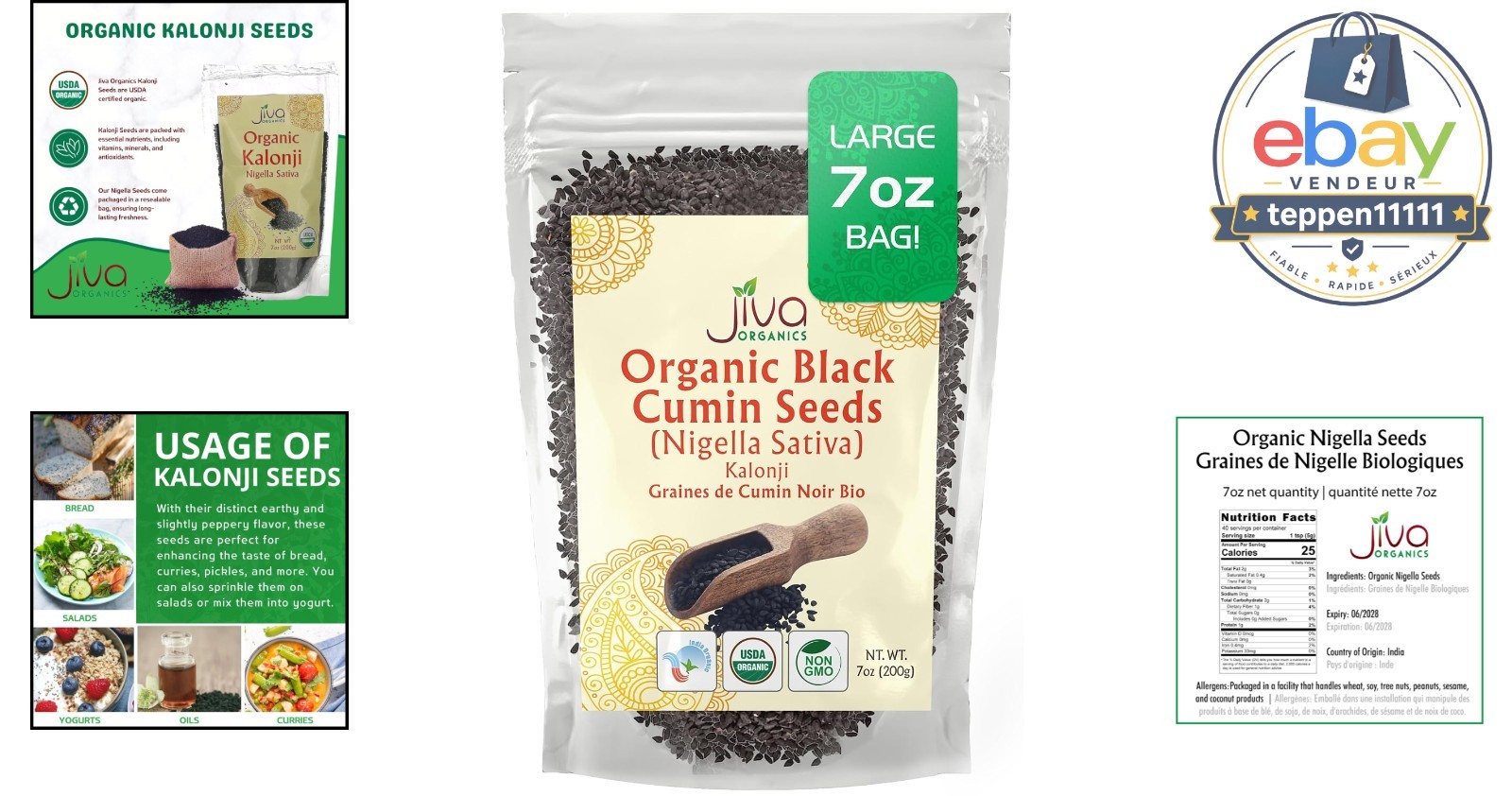 Nigella Seeds 7 Ounce Bag – Whole Black Seed, Kalonji, Nigella Sativa