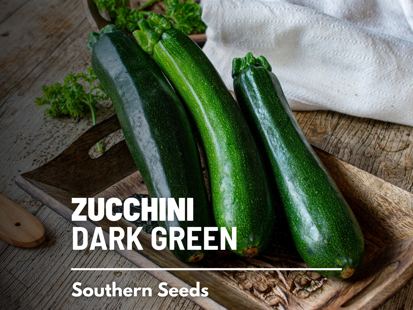 Squash, Dark Green Zucchini Summer – 25 Seeds – Heirloom (Cucurbita pepo)