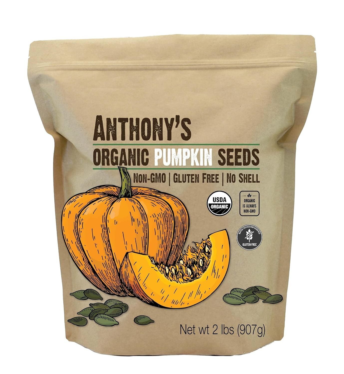 Organic Gluten-Free Pumpkin Seeds 2 lb – Perfect for Healthy Snacking