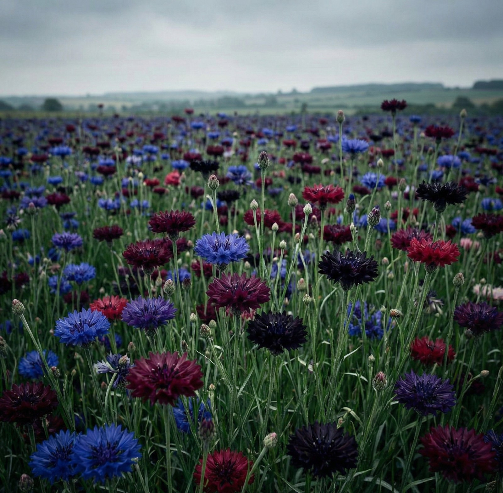 Cornflower Bachelor’s Button MOODY MIX Black Red Blue Garden Non-GMO 500 Seeds