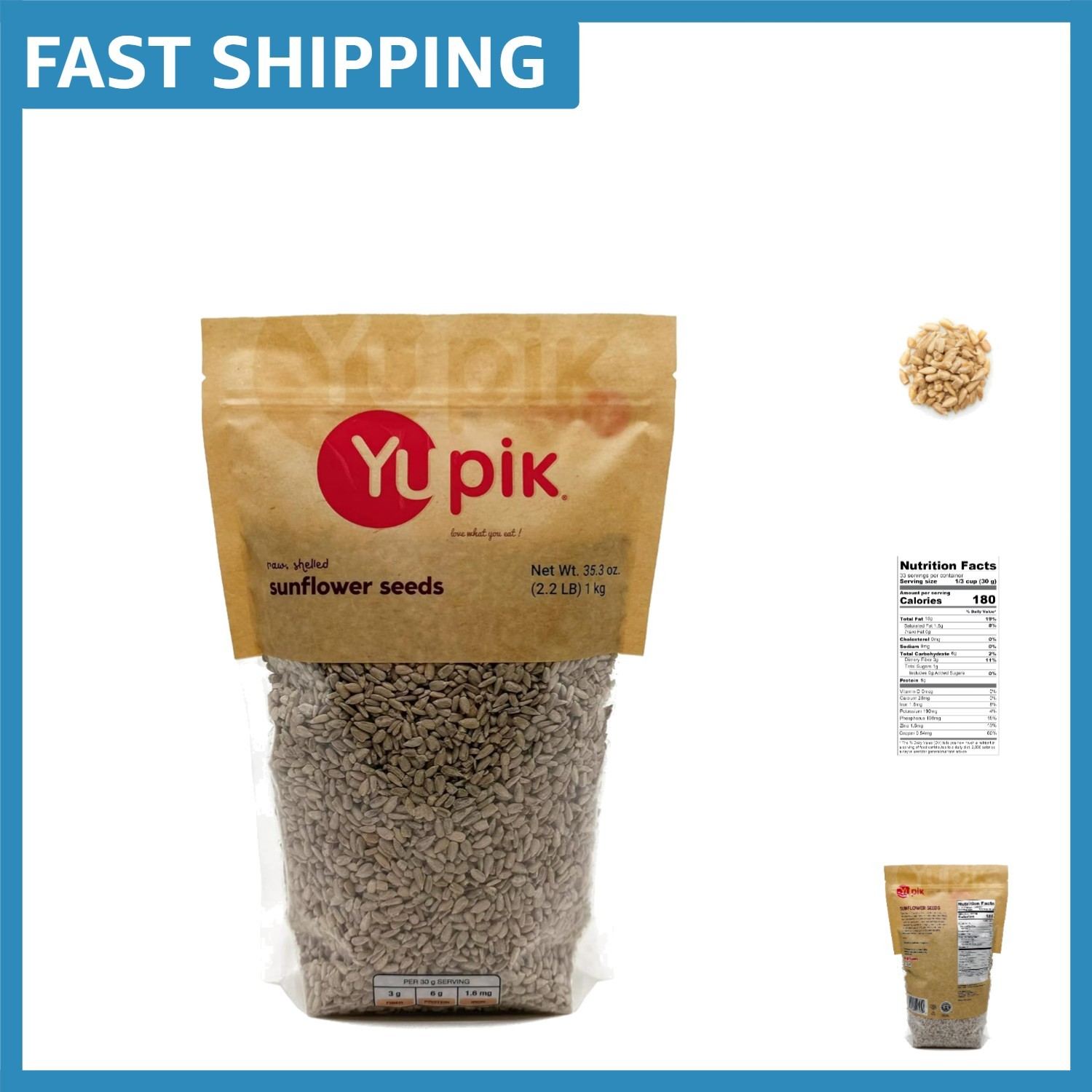 Deliciously Nutty Raw Sunflower Seeds – 35.3 oz Organic, Snack & Recipe Helper