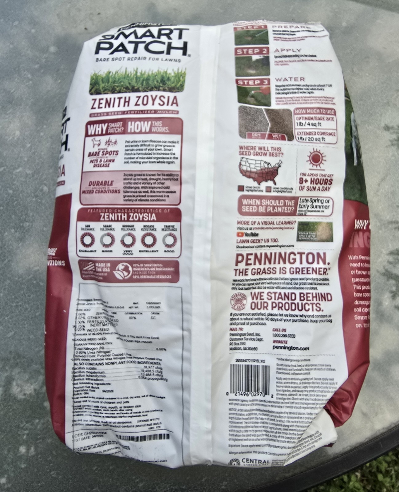 PENNINGTON SMART PATCH ZENITH ZOYSIA GRASS SEED MIX (5lb)