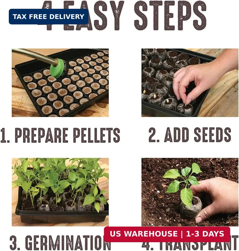 Jiffy Plant Starter Pellets – Seedling Pellets, 50 mm Peat Pellets, 80 Count – P