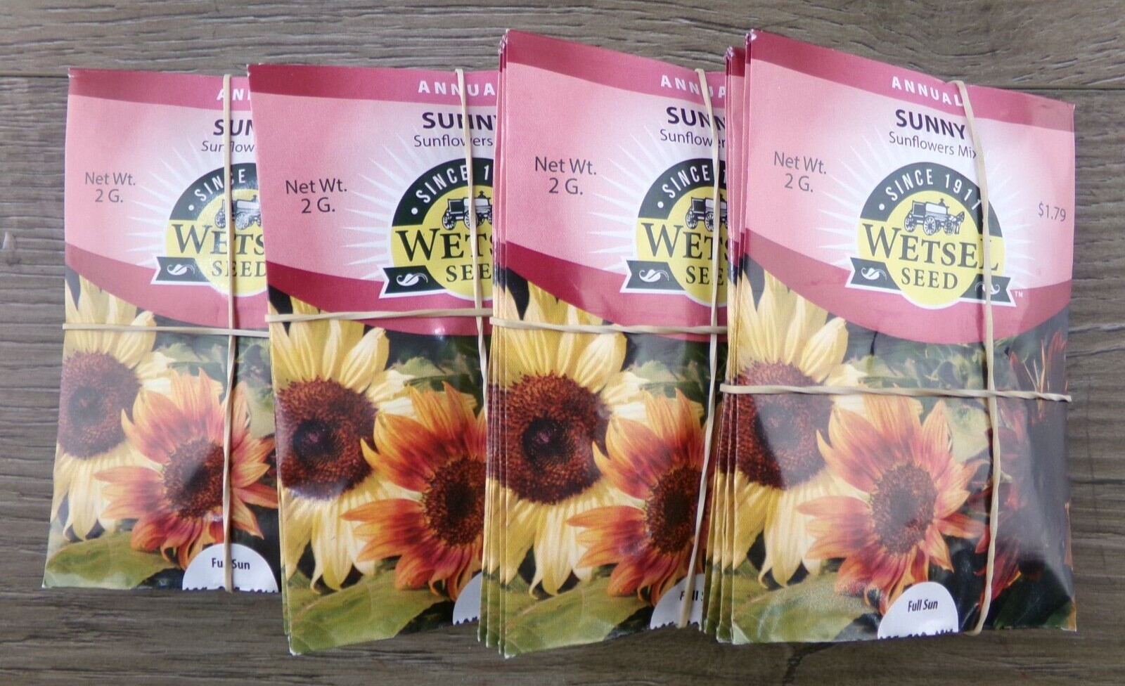 Wetsel Sunny Sunflower Mix Seeds 20 Pks 2G Each, Sell By 12/31/24, New S3