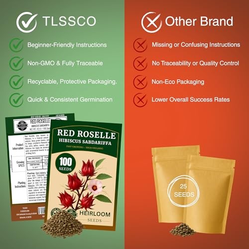 100+ Red Roselle ???-??? ??? ??????? Seeds for Planting –