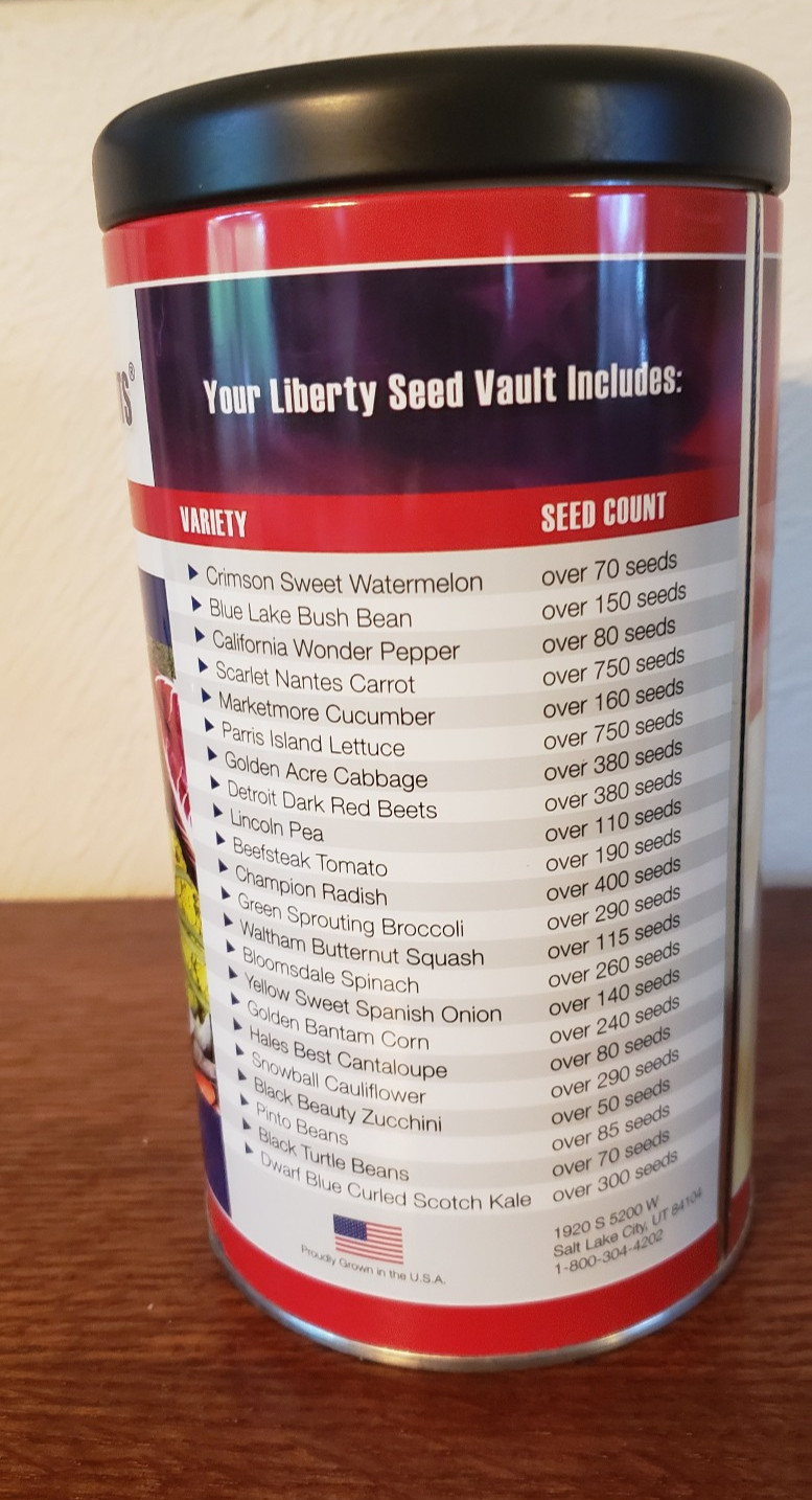 Liberty Seed Vault – Survival Heirloom Seeds by 4 Patriots – 22 Varieties
