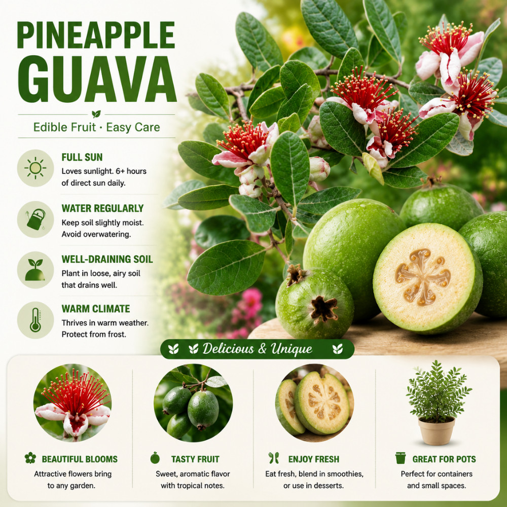 Pineapple Guava Live Plant 4-6 Inches Rooted Feijoa Tree Starter