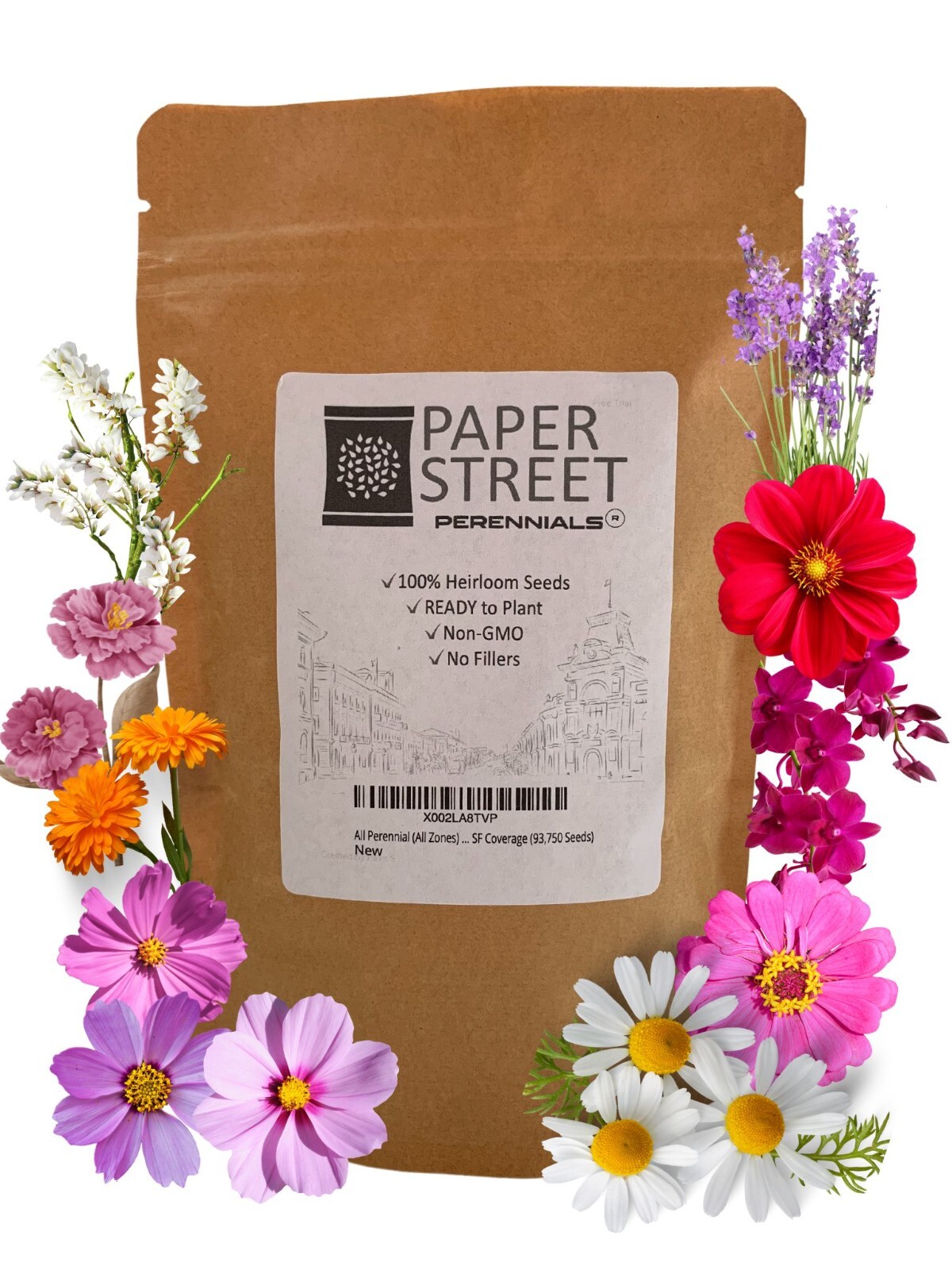 All Perennial Wildflower Heirloom Seed Mix 1/4 lb Bulk Variety Fast Sprouting