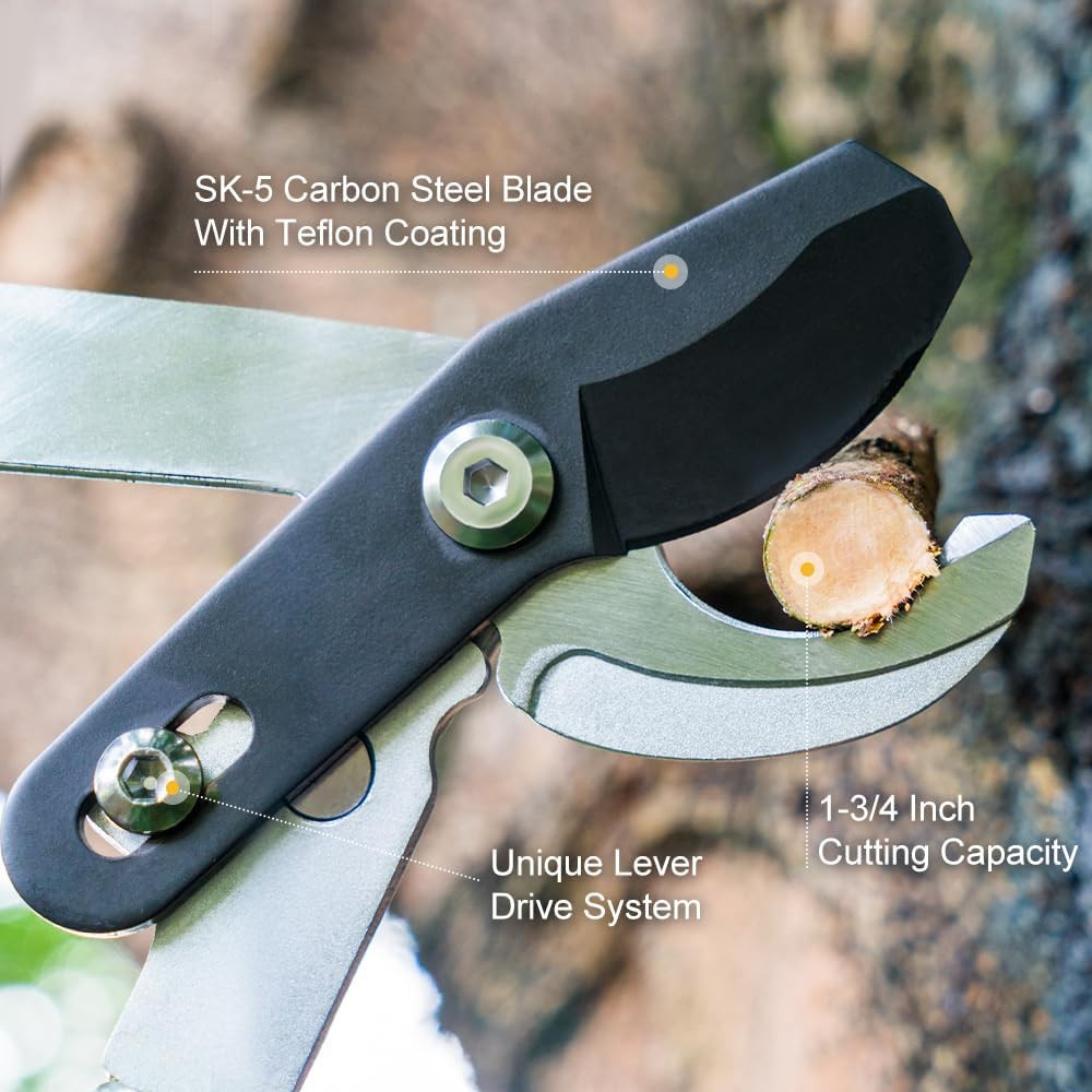 Loppers and Pruners Heavy Duty, 28 Inch Bypass Loppers with Compound Action, Lon