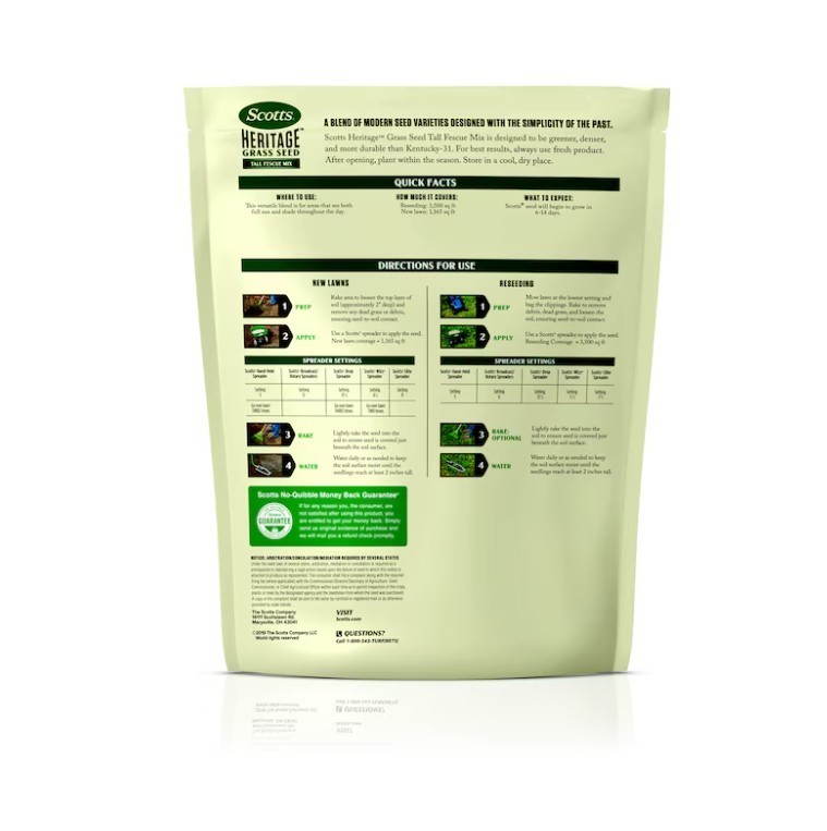[FASH SALE] Scotts Heritage Tall Fescue Grass Seed 7 lb Lawn Seed New