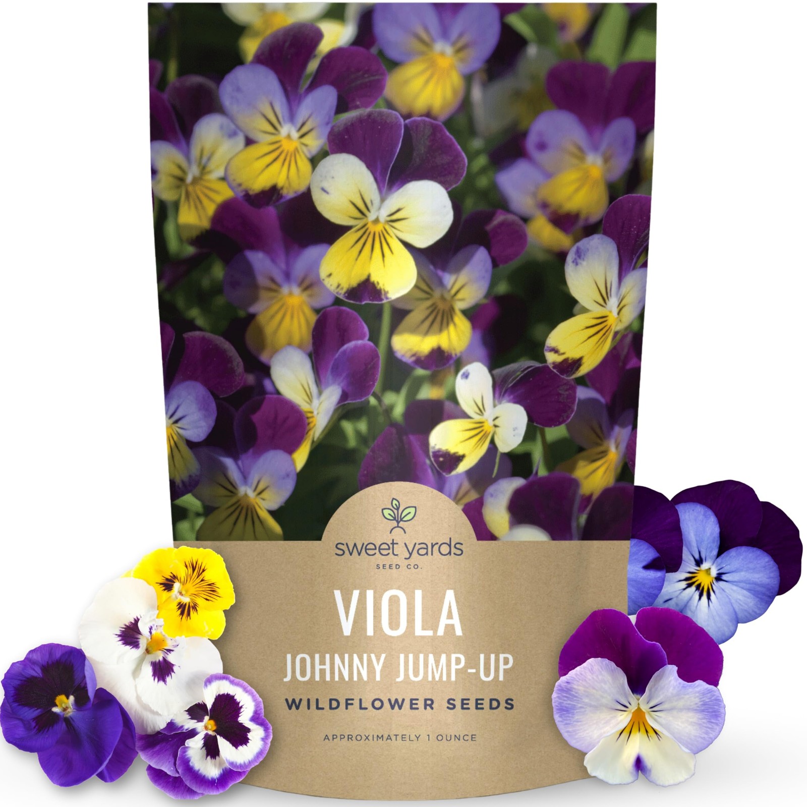 Viola – Johnny Jump-Up – Bulk 1 Ounce Pouch – 40,000 Flower Seeds for 1