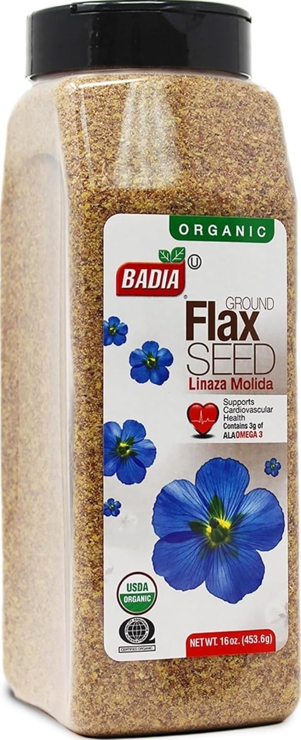 Organic Ground Flax Seed 16 Ounce High Fiber Superfood for Baking and Smoothies