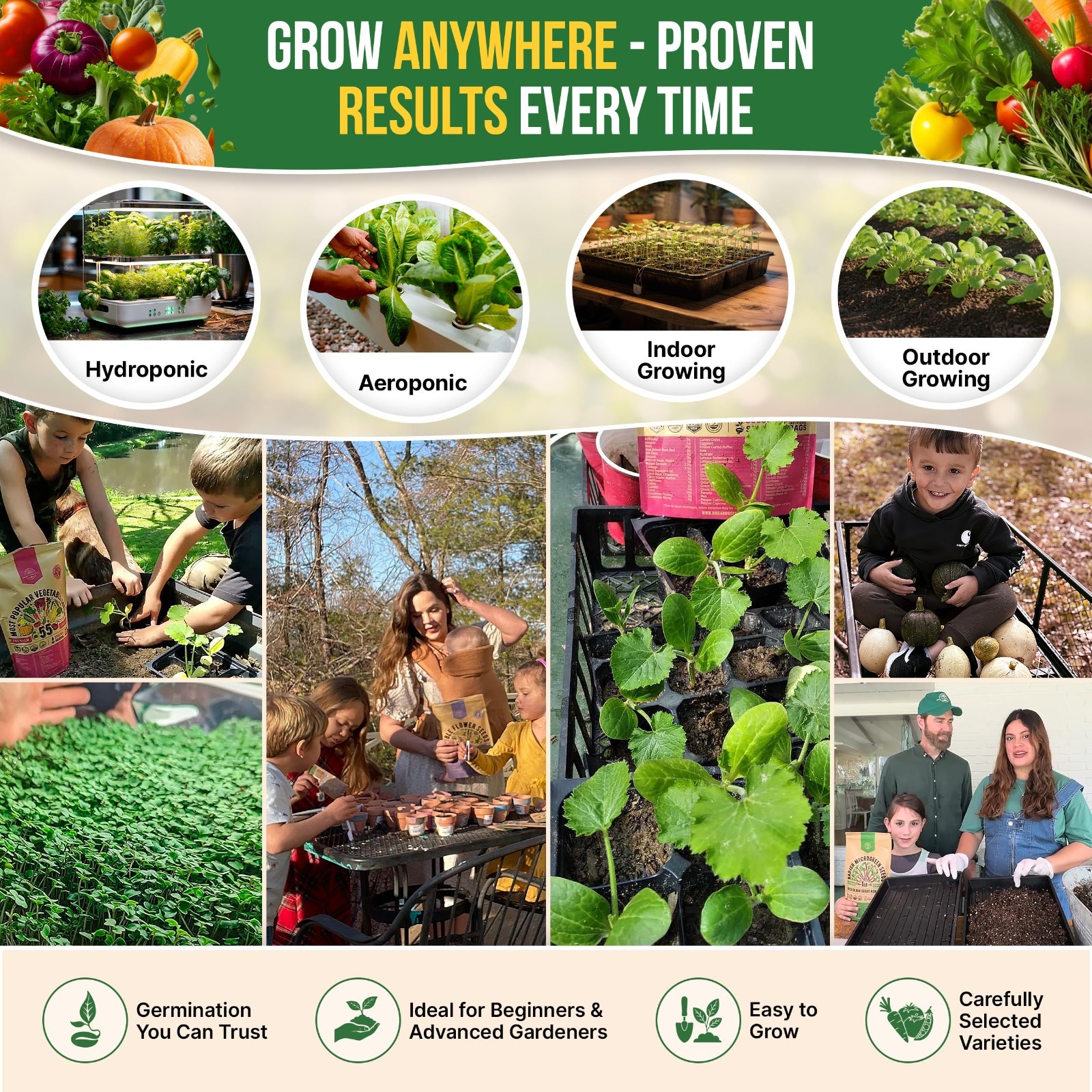 75 Vegetable & Greens Seed Variety Pack – Non-GMO Heirloom Seeds for Garden Kit