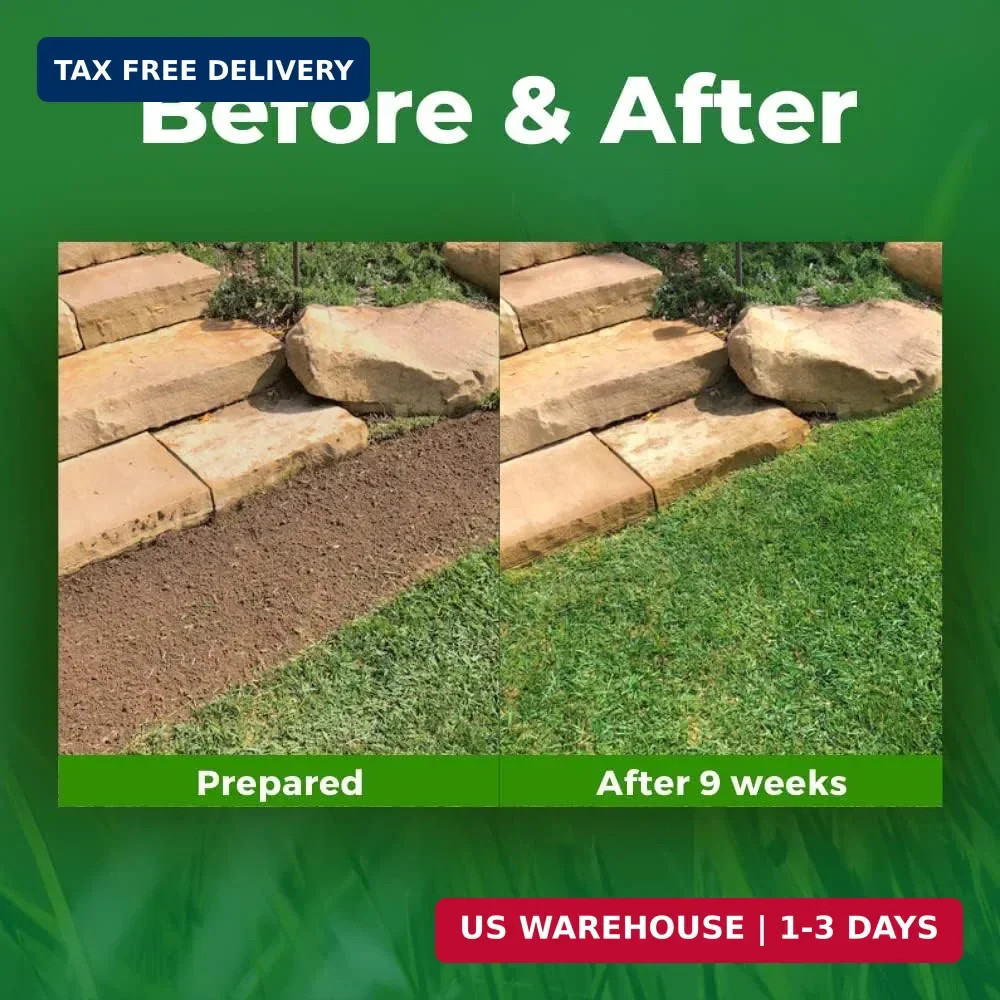 Growtrax Biodegradable Grass Seed – 50 SQFT Bermuda Rye – Grass Seed and Fertili