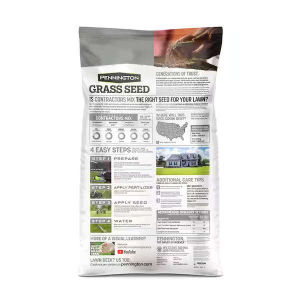 Pennington Northern Contractors Grass Seed Mix 40 lb Lawn Seed 8,000 Sq Ft