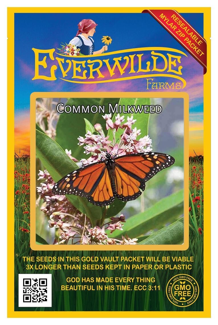 200 Common Milkweed Wildflower Seeds – Everwilde Farms Mylar Seed Packet