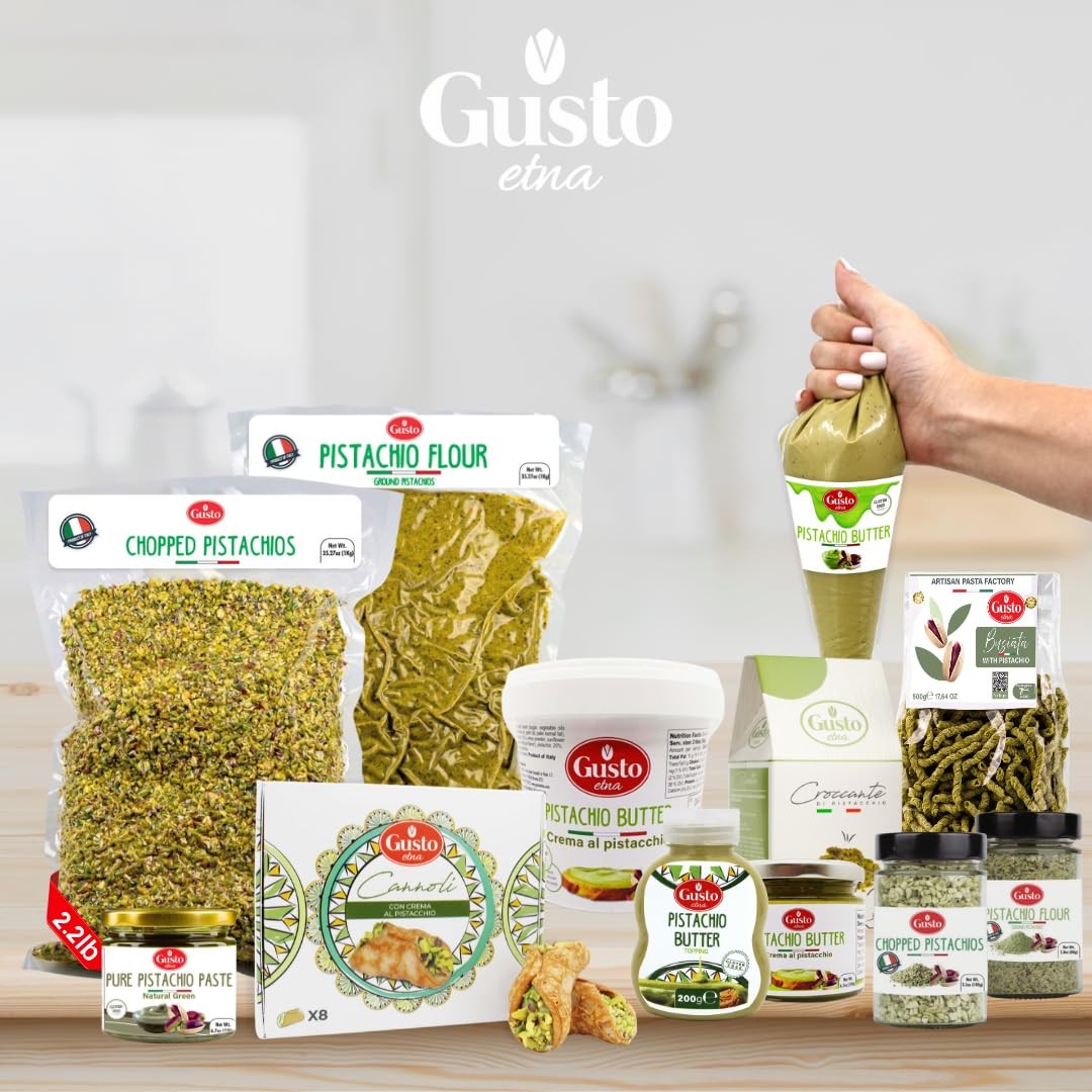 GUSTO ETNA Pistachio Flour, 80 g, Sicilian Fine Chopped 2.8 Ounce (Pack of 1)