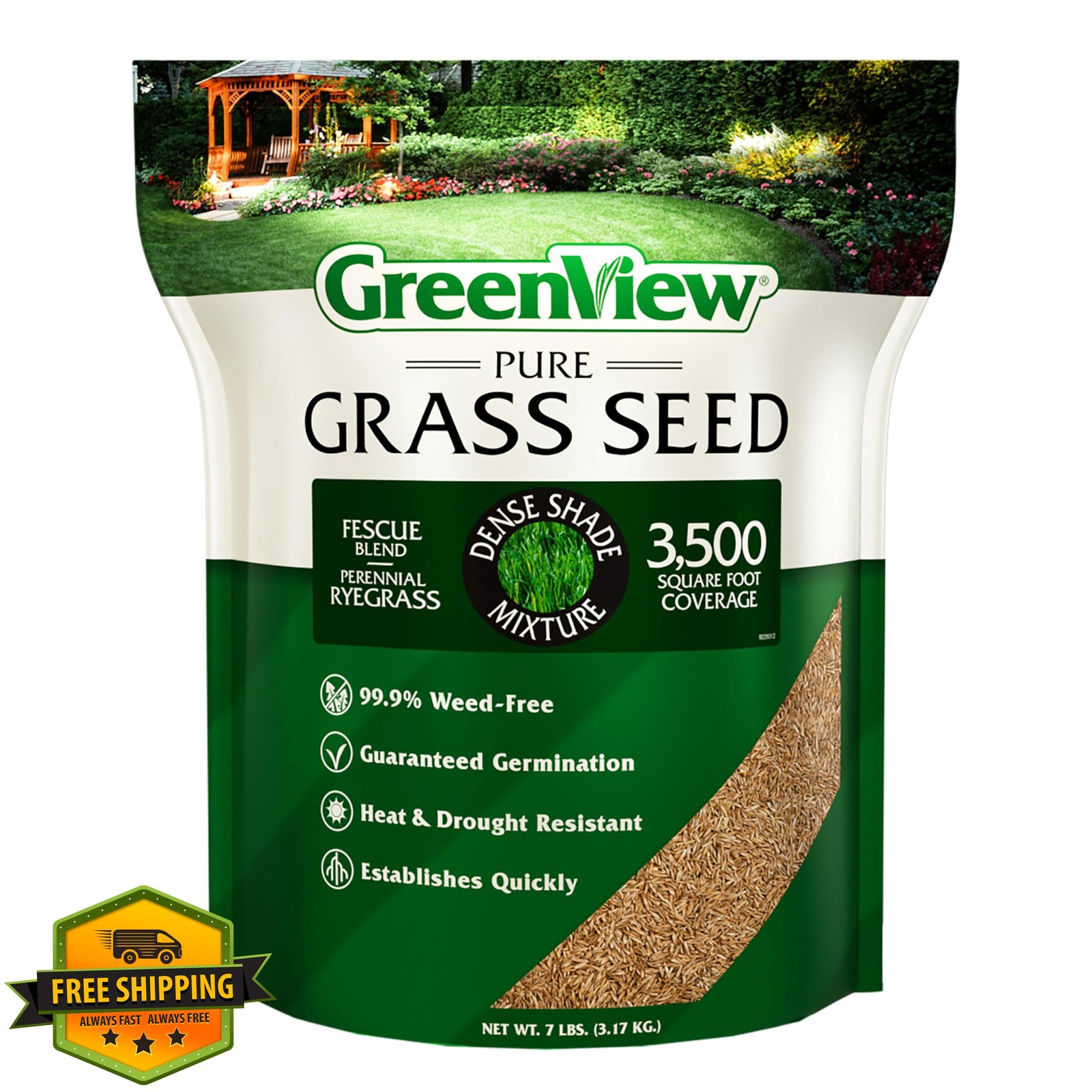 GreenView Pure Grass Seed Dense Shade Mix 7 lb 3500 sq ft