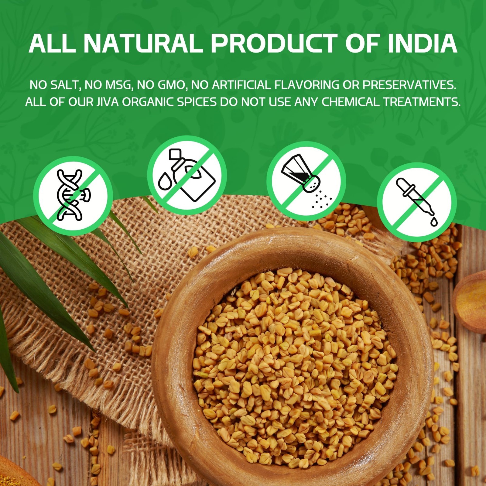Organic Fenugreek Seeds 2.5 LB – Non-GMO, Gluten-Free, Whole Methi Seeds