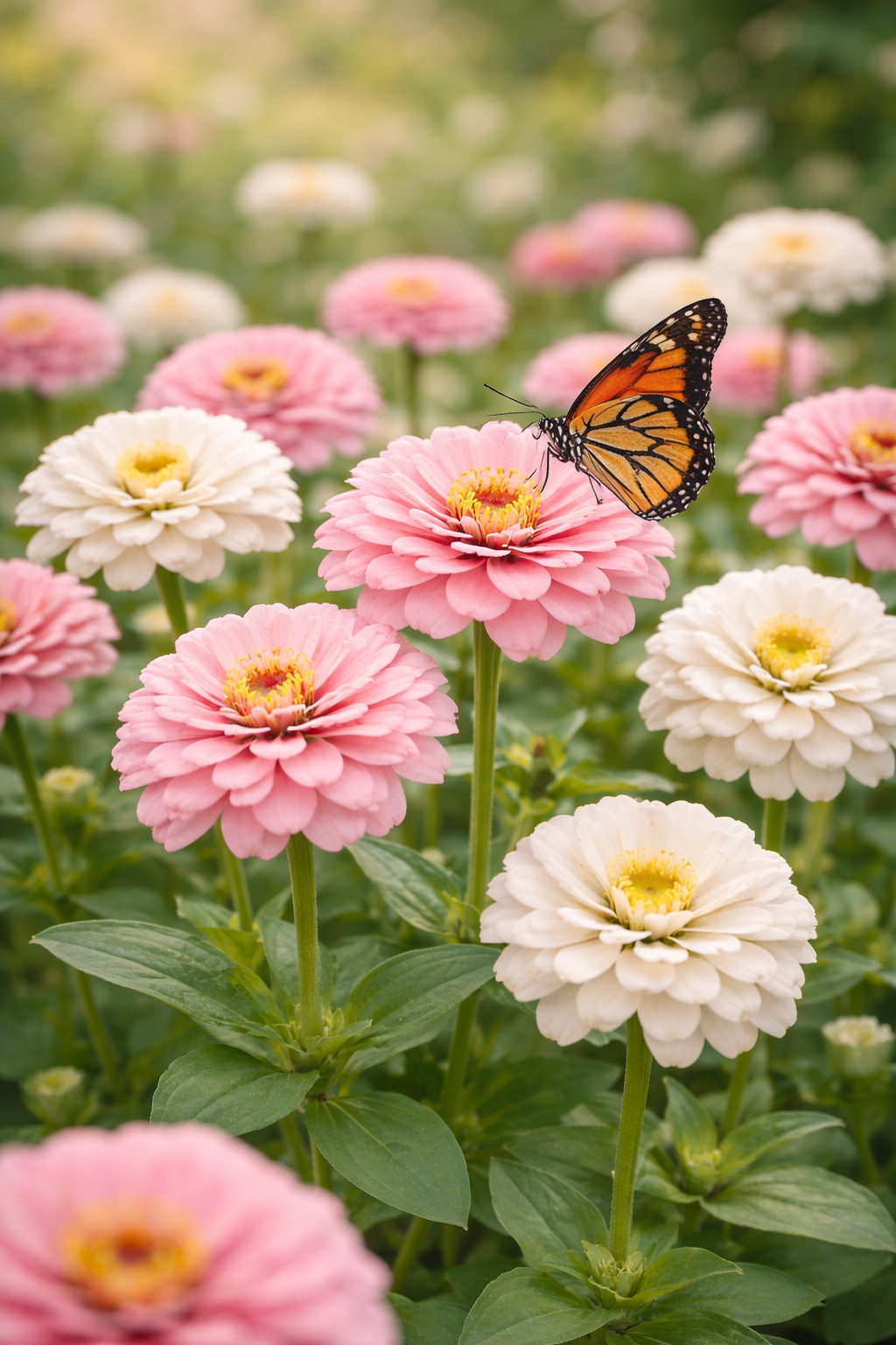 Blushing Bride Mix Zinnia Seeds | Soft Pink & White Zinnia Heirloom Flowers