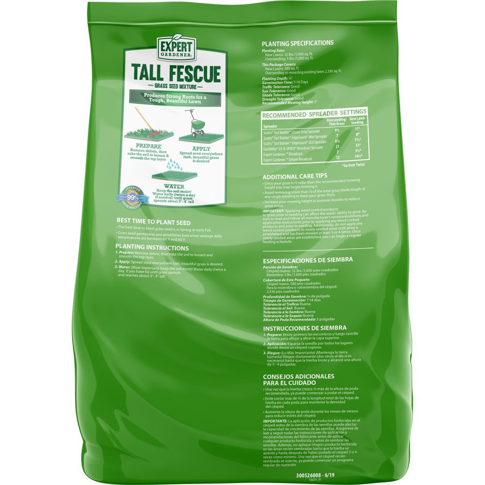 GRASS SEED Tall Fescue Drought Resistant for Sun to Partial Shade 7, 20 Lb.
