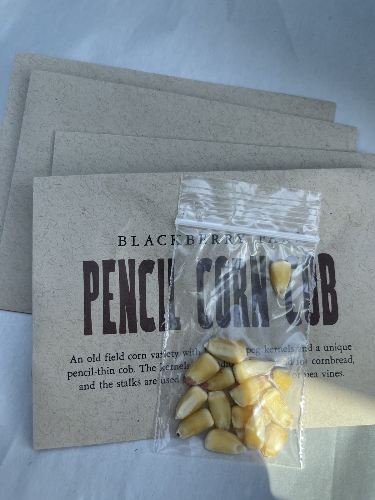 4 Pk Crowder Pea Seed & 4 Pk Pencil Corn Cob from Blackberry Farms
