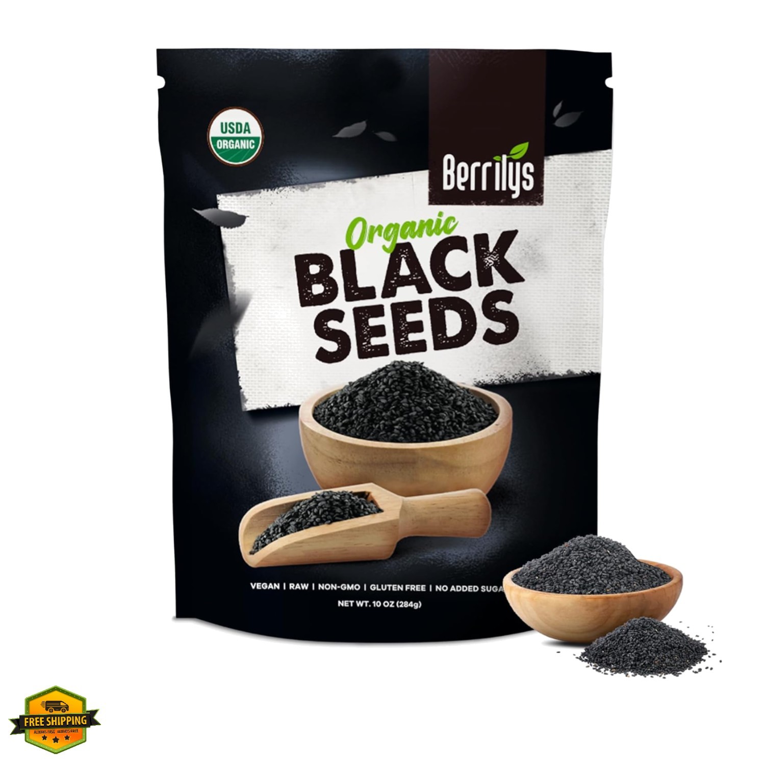 Black Seeds – USDA Organic Nigella Sativa, Kalonji & Black Cumin Seeds, , Glu…