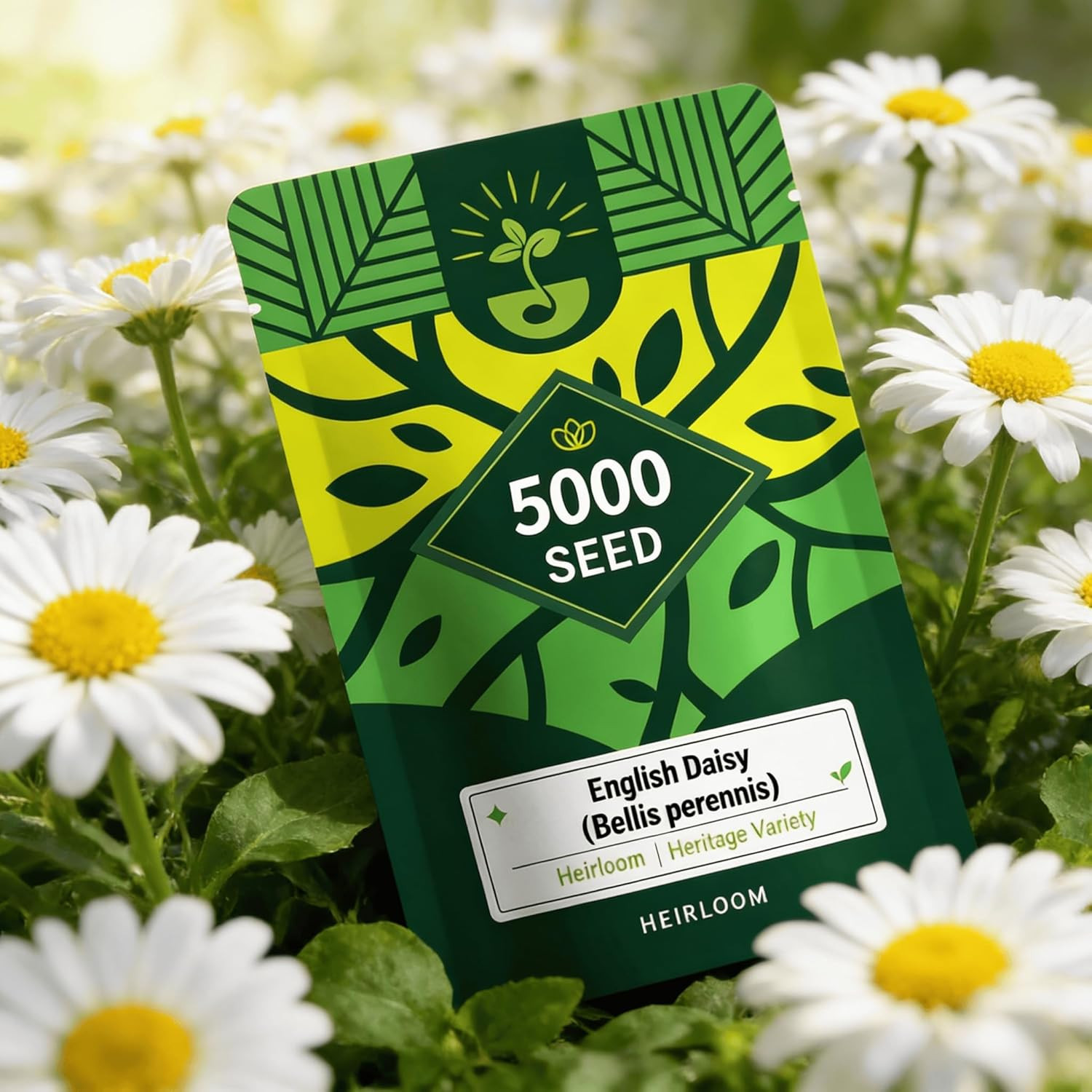 English Daisy Seeds for Planting, Tiny Daisy Buttons (Bellis Perennis)​, 5,000 C
