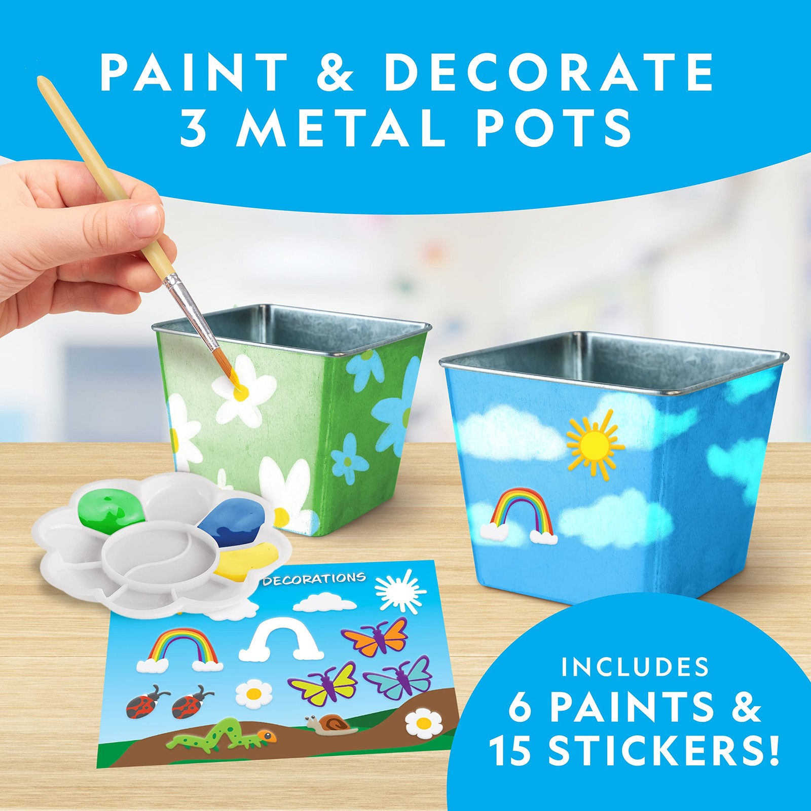 Gardening Kit for Kids – Flower & Herb Set with Pots, Paint, and Stickers