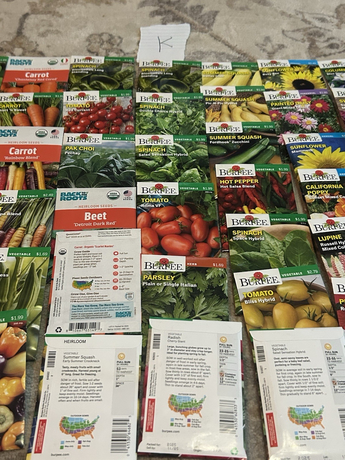 Lot K seeds Vegetable, flowers And Herb Seed Packets Packs 2025 mix gardening.