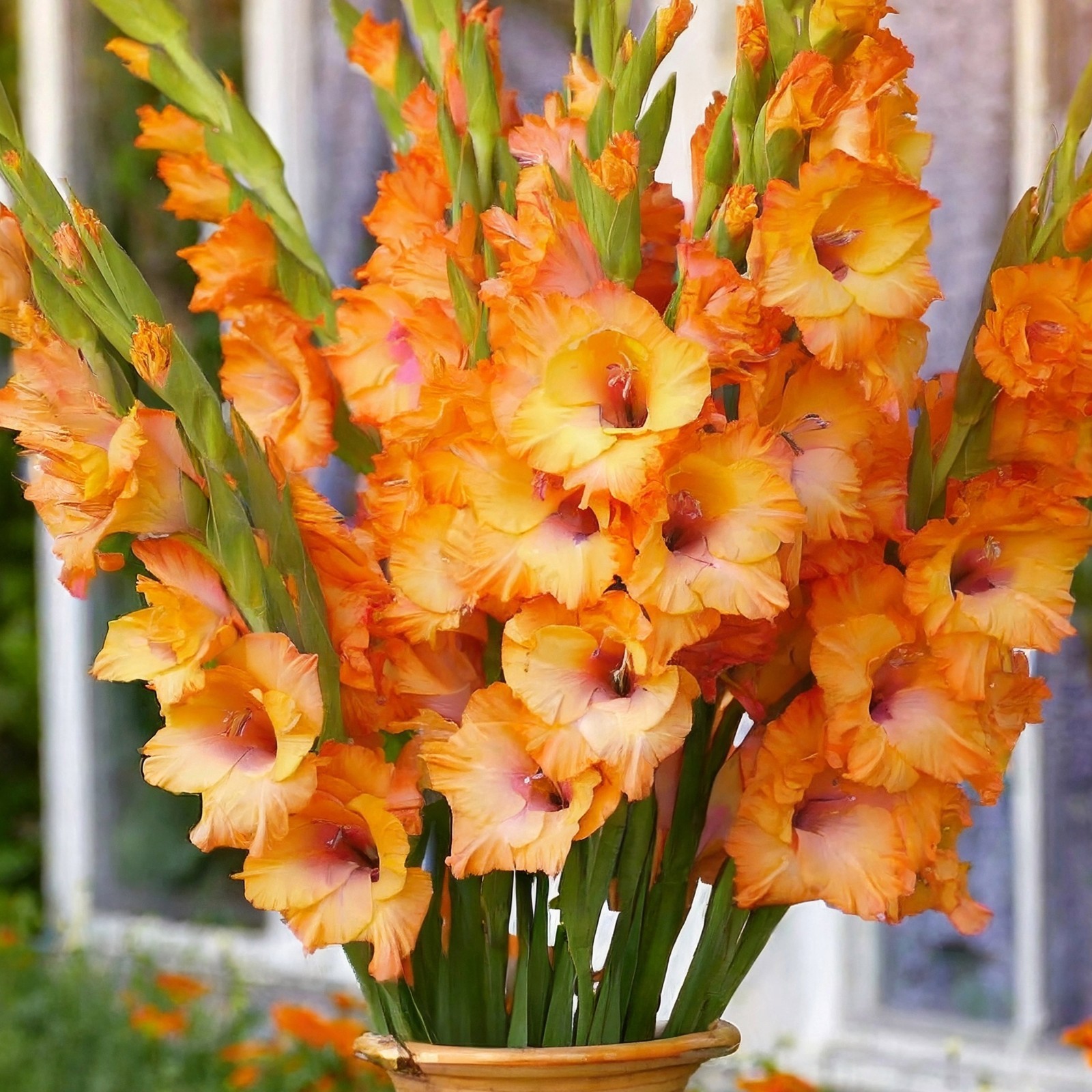 Garden State Bulb Olympic Flame Gladiolus Flower Bulbs, 12/14cm, Spring Planting