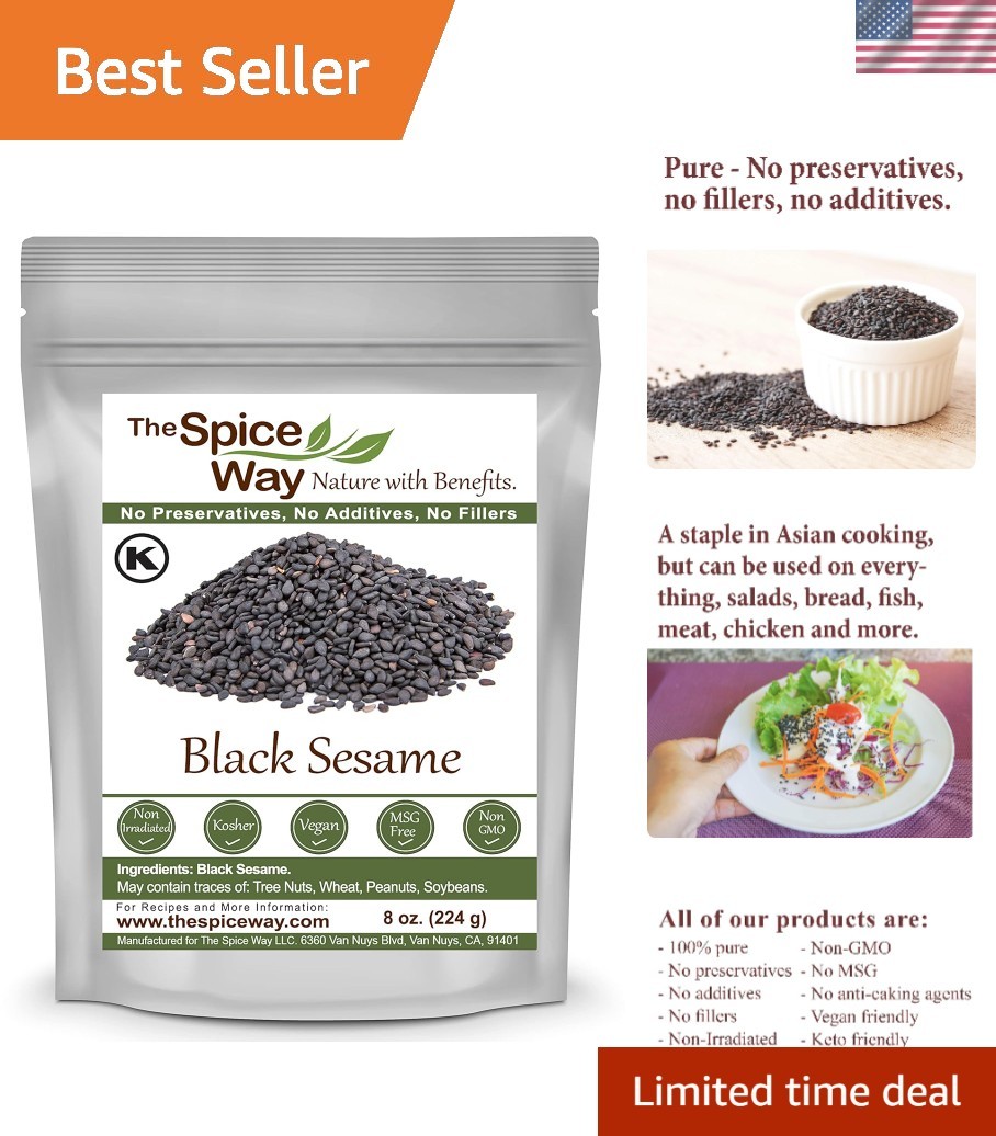 8 oz Black Sesame Seeds – Nutty Flavor, Keto & Friendly Cooking Essential