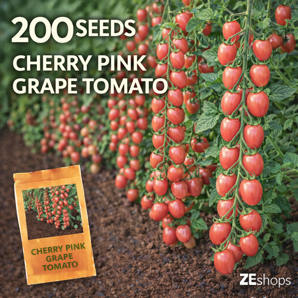 200 Cherry Pink Grape Tomato Seeds Sweet Garden Variety