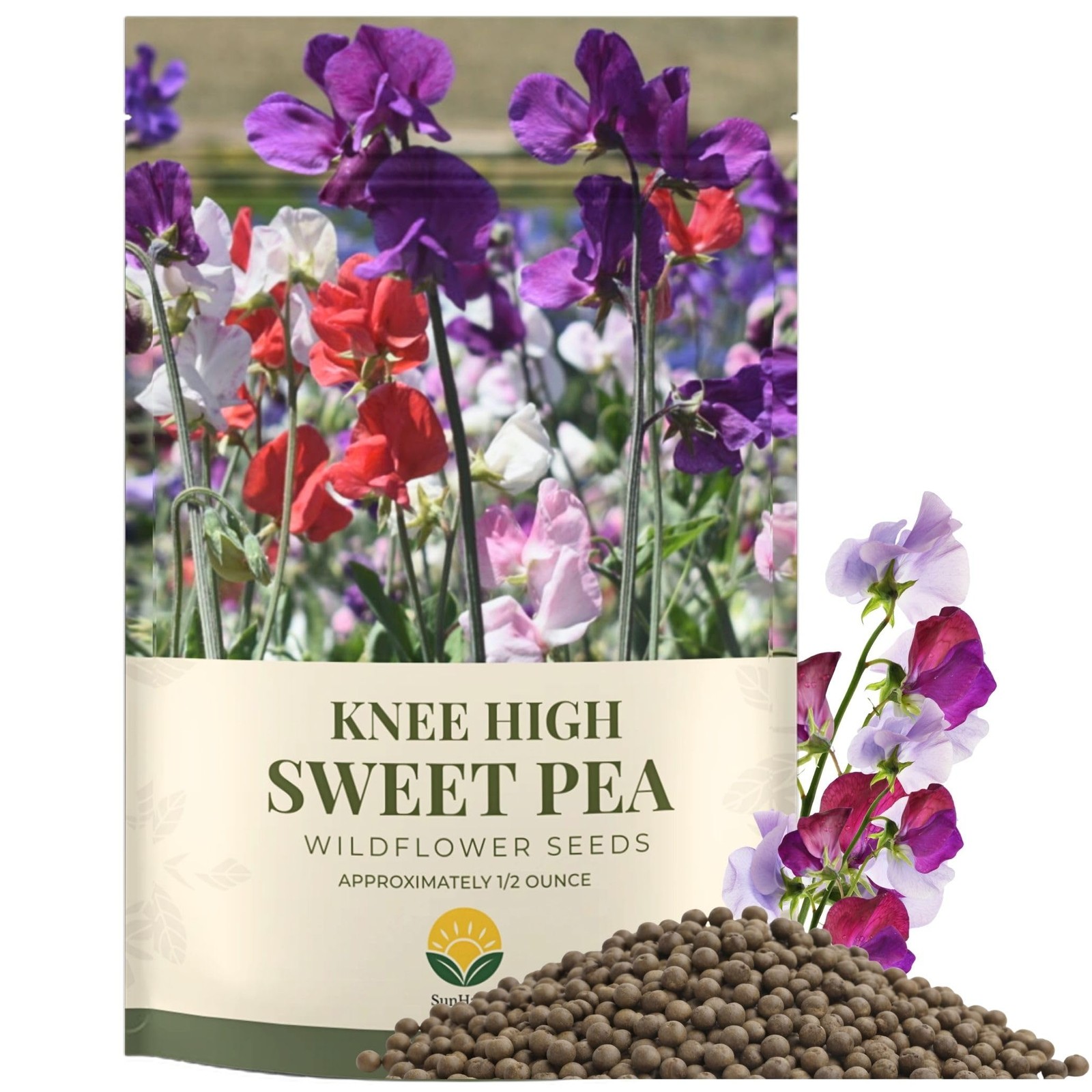 Sweet Pea Flower Seeds 150+ Fragrant Pastel Blooms in Resealable Packet