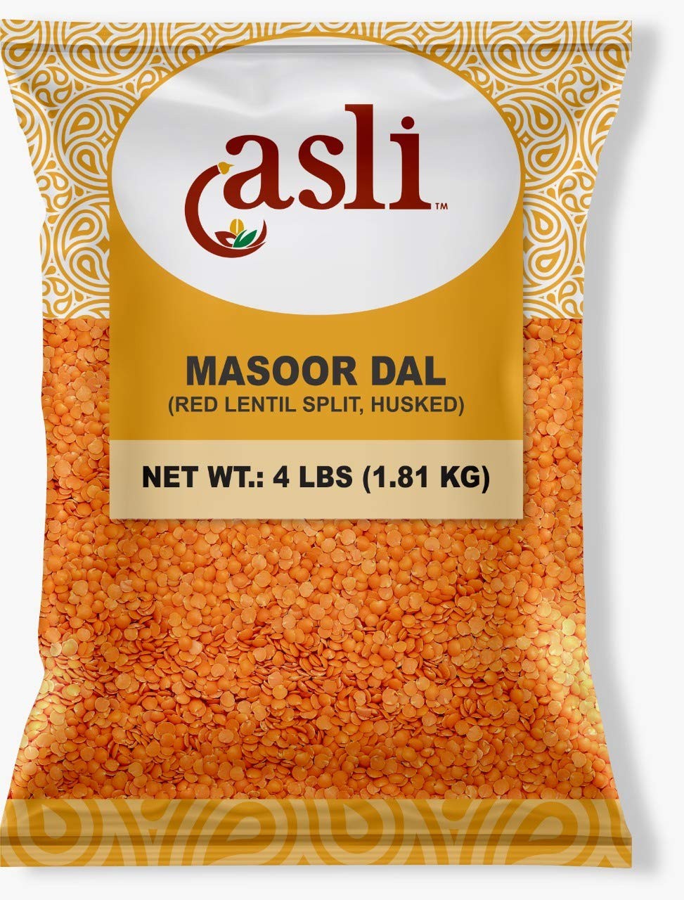 Asli Masoor Dal – 4 Pound Bag| Indian Red Split Lentils – Protein & Fiber Rich